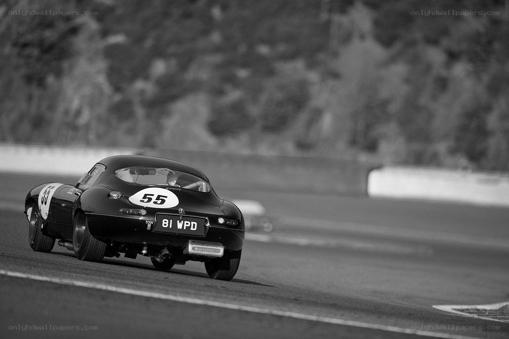classic race car on track
