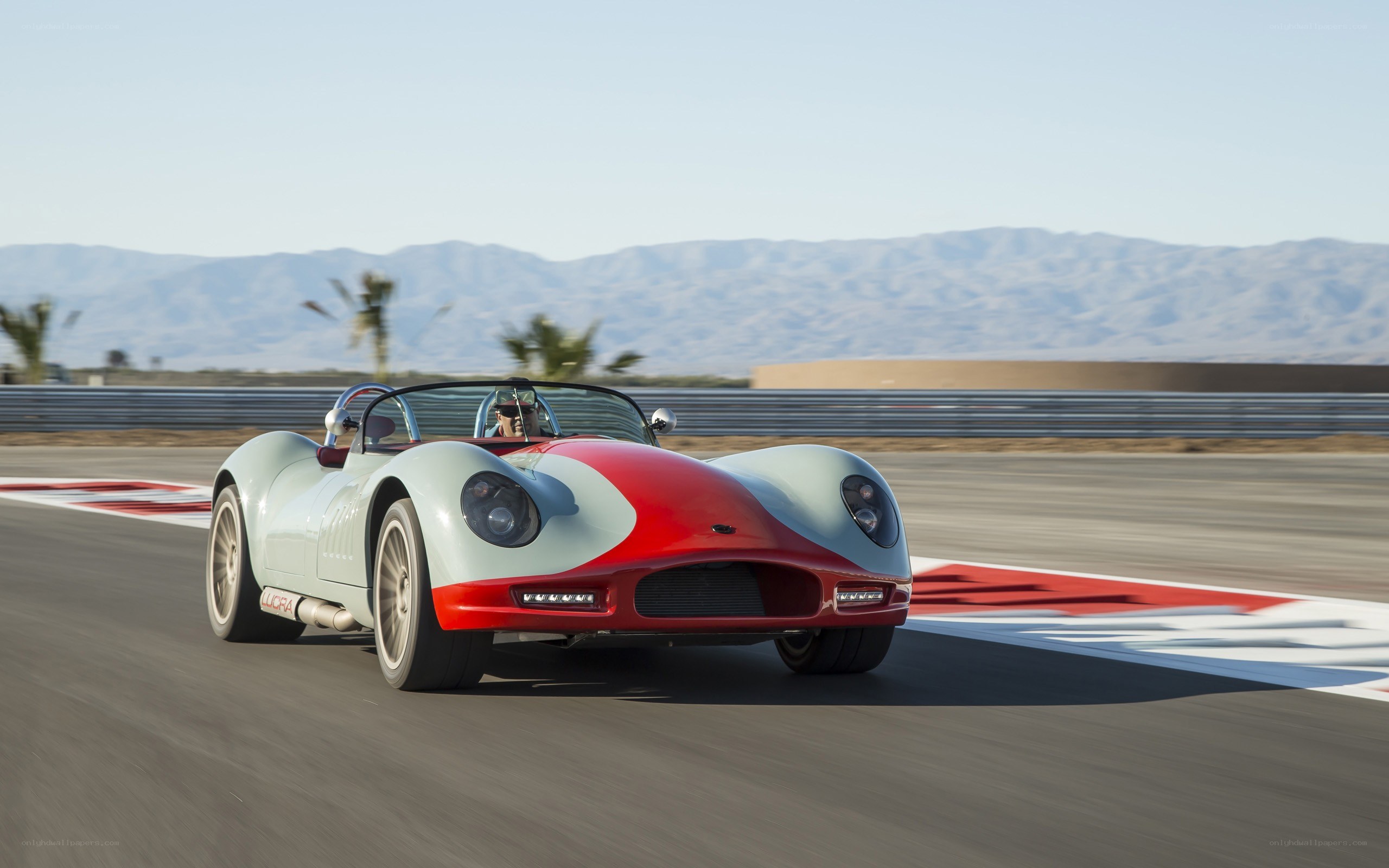 Classic race car on track