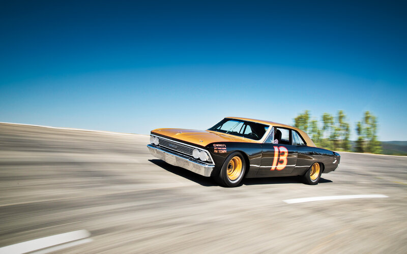 Classic Race Car on Track — Black