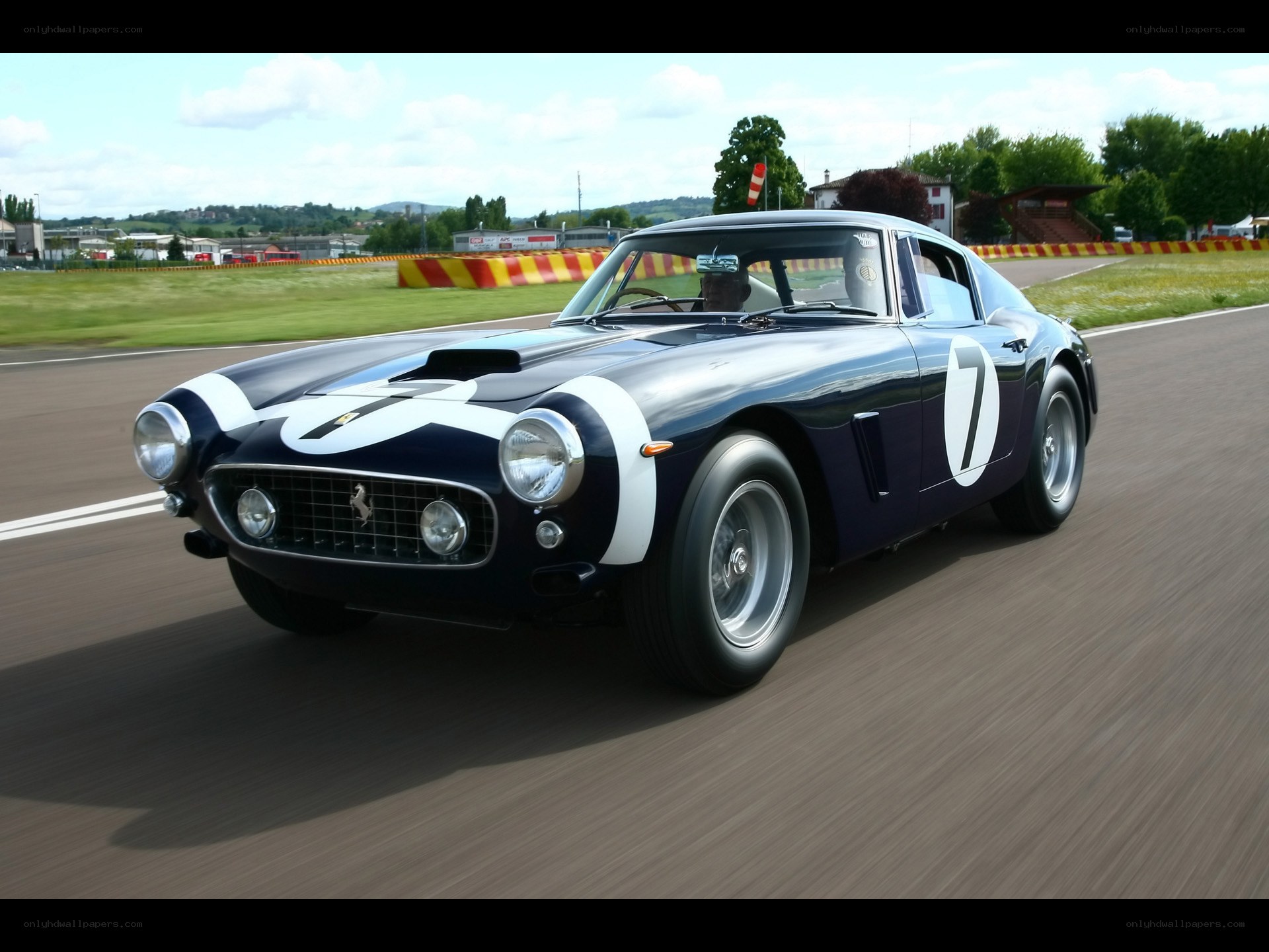 Classic race car on track