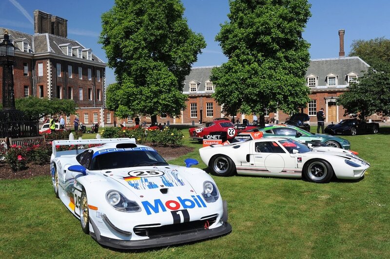 Classic race cars on display