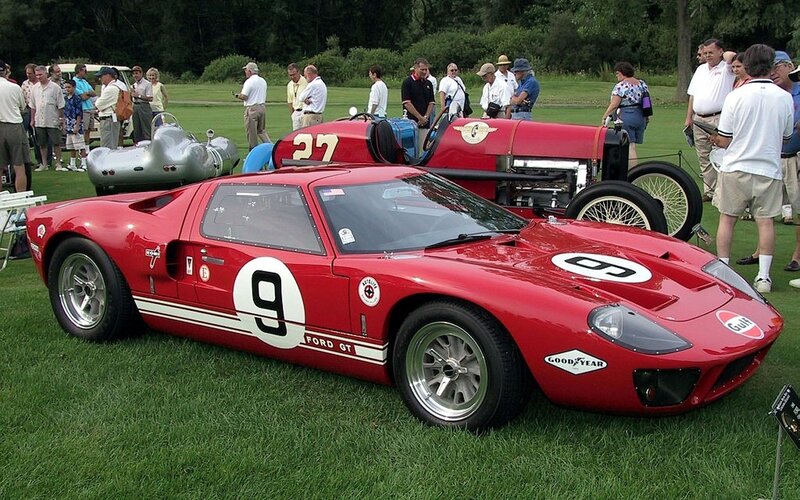 Classic race cars on display