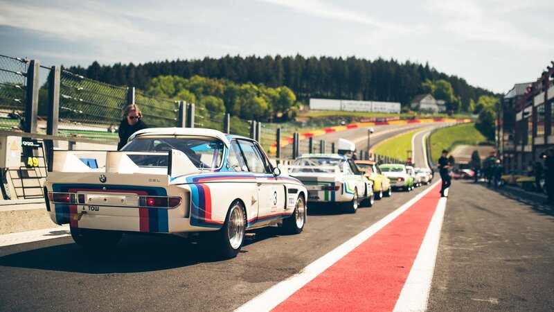 Classic Race Cars on Track — White