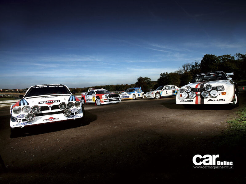 Classic rally cars on track