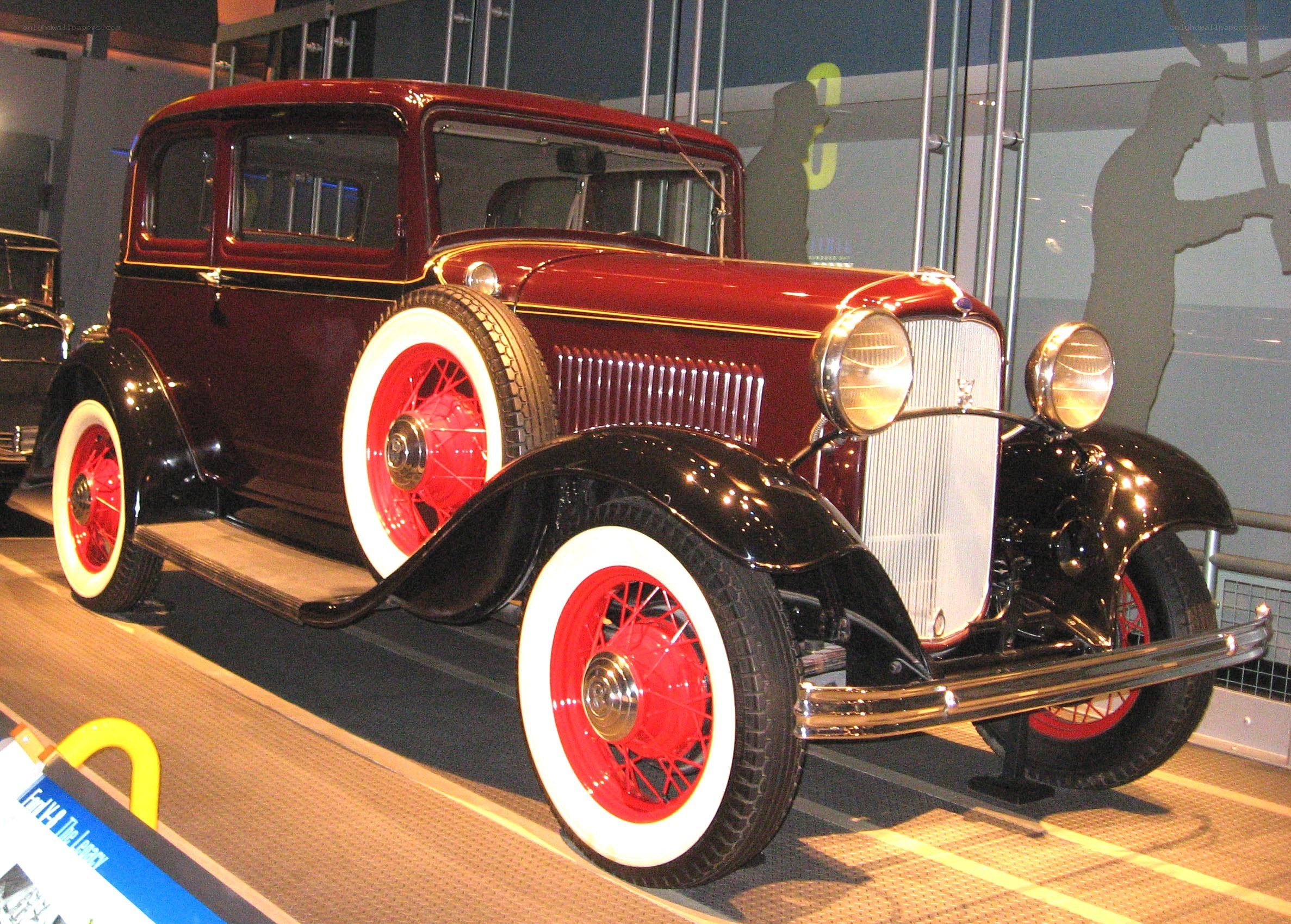 Classic red and black car