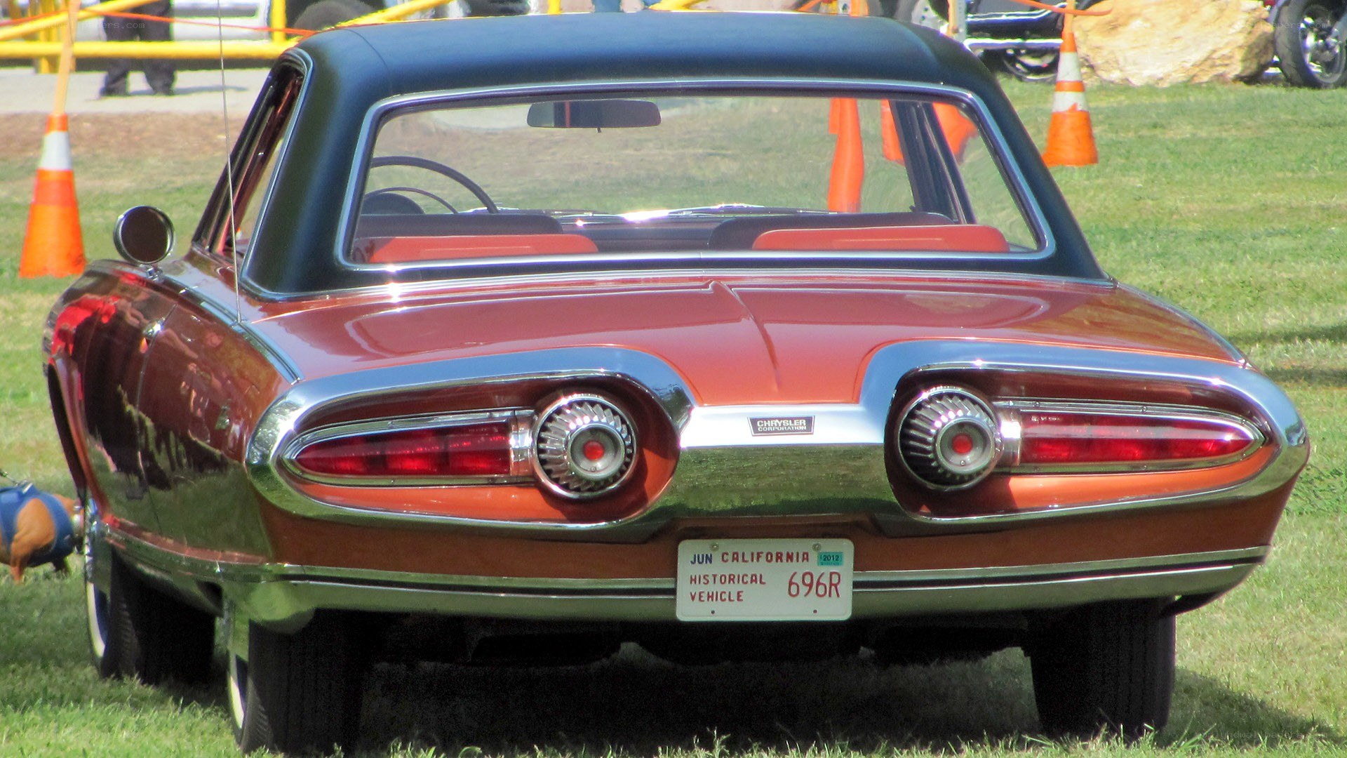 Classic red and black car