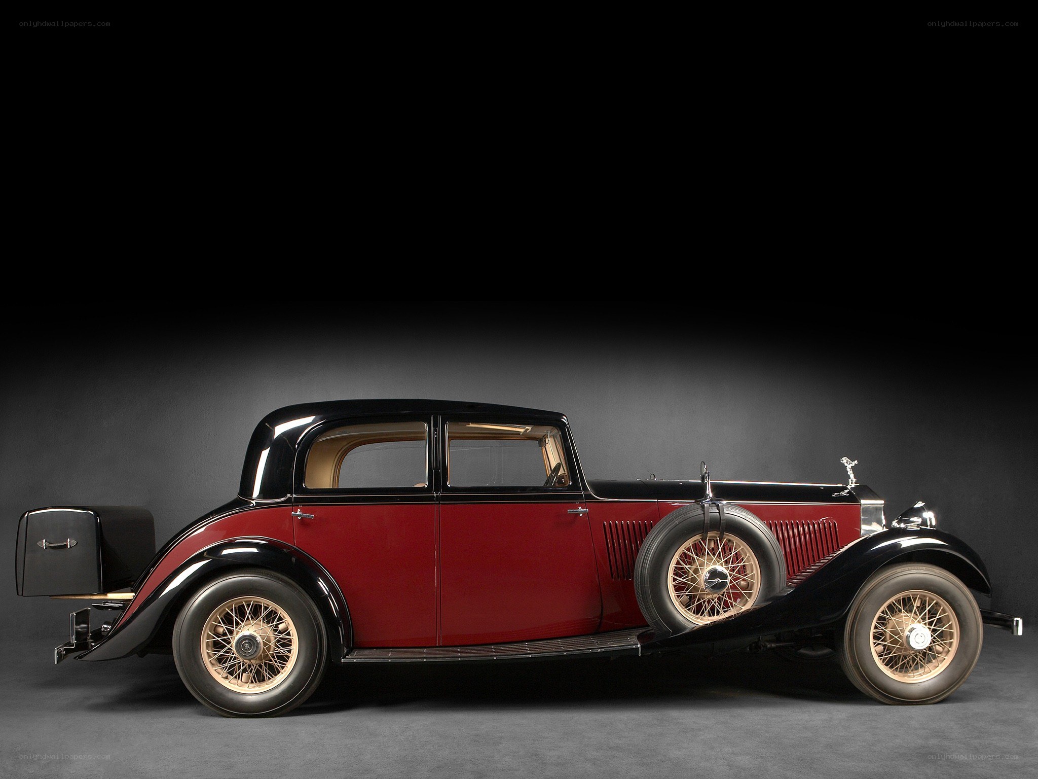 Classic red and black car
