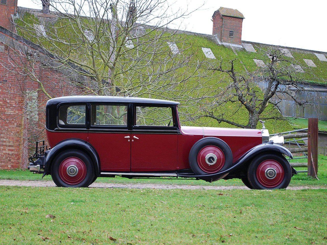Classic red and black car