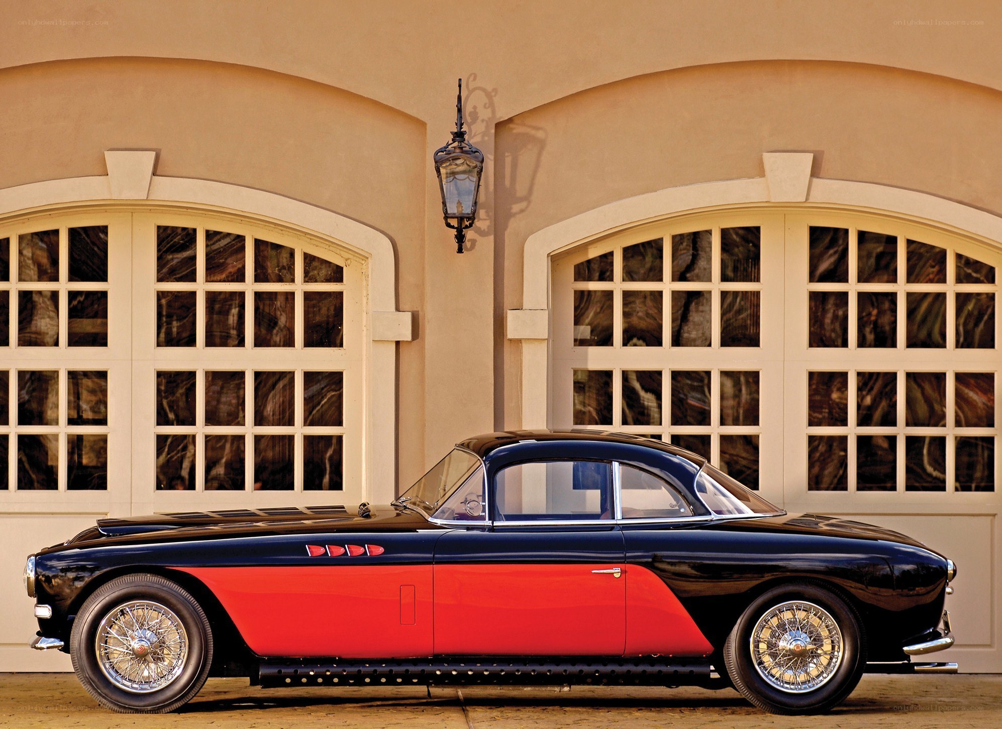 Classic red and black car