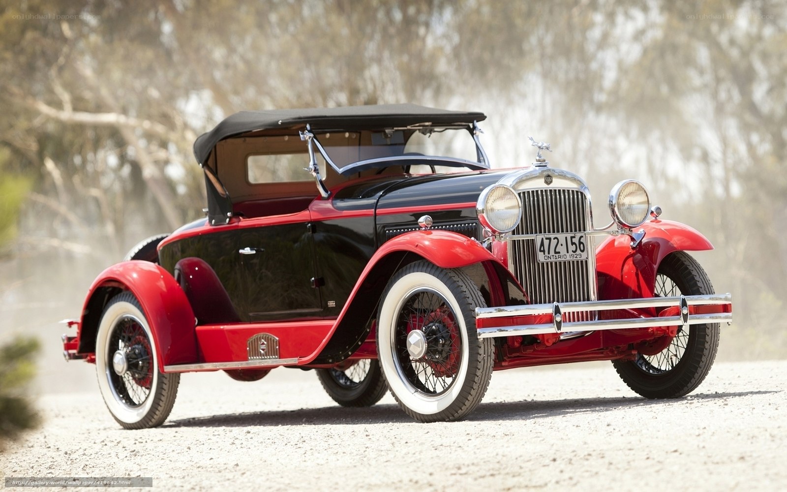 Classic red and black car