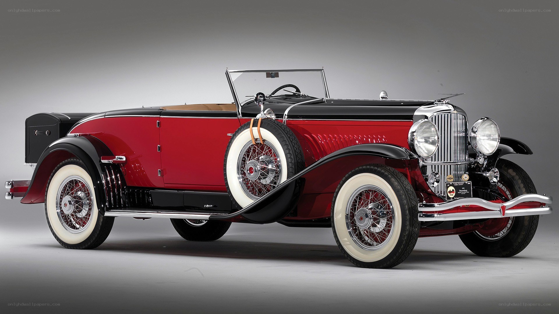Classic red and black convertible