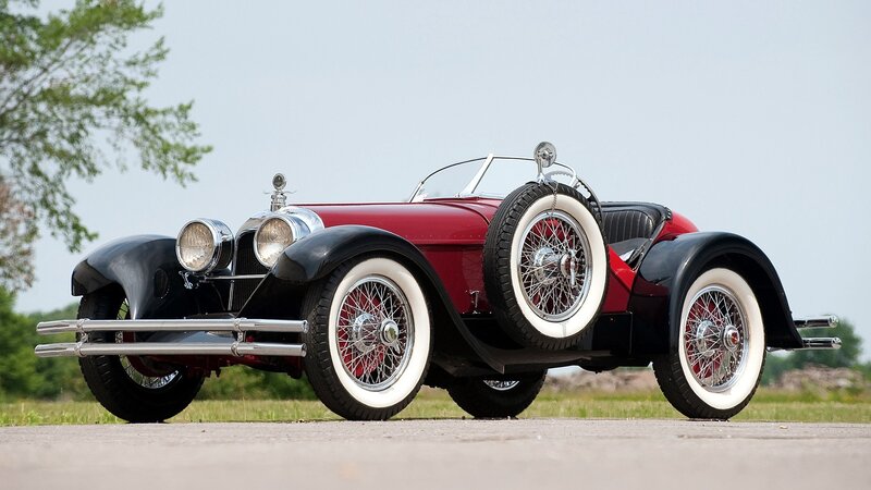 Classic red and black roadster