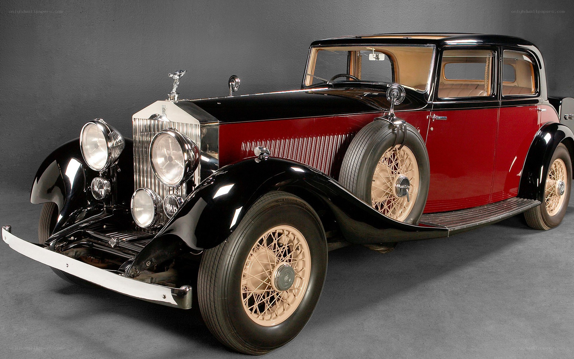 Classic red and black Rolls-Royce