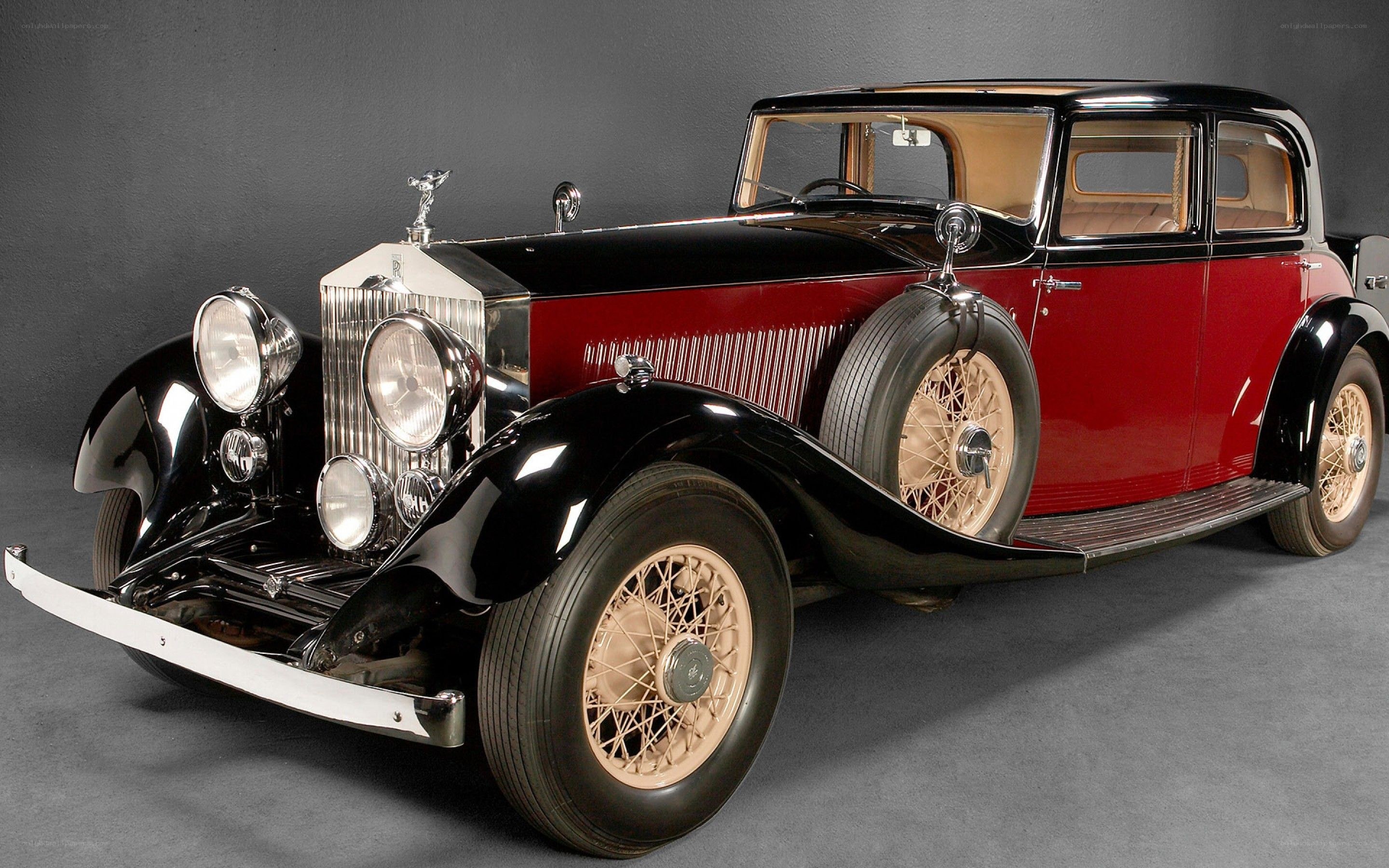 Classic red and black Rolls-Royce