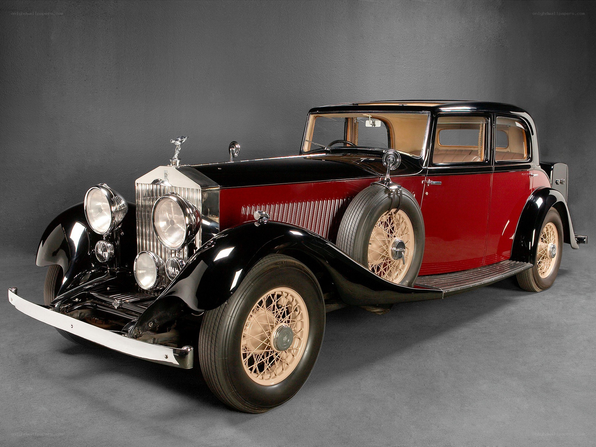 Classic red and black Rolls-Royce