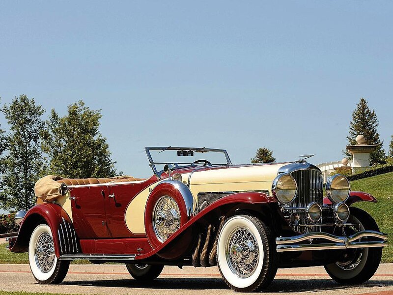 Classic red and cream convertible