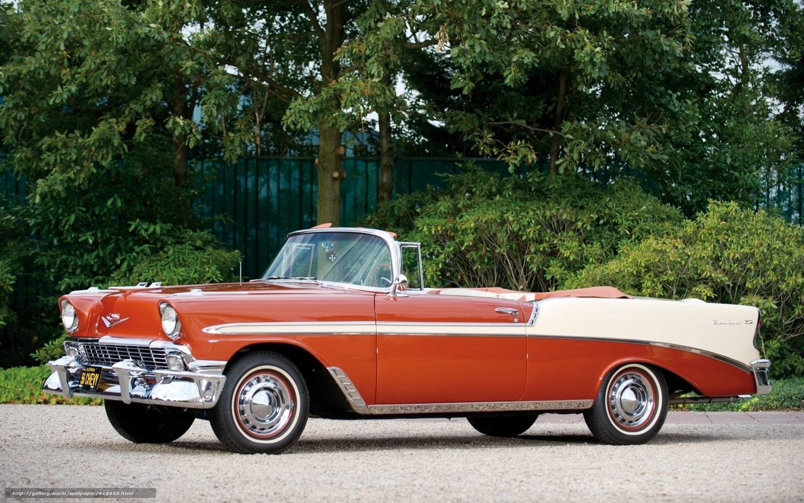 Classic red and cream convertible