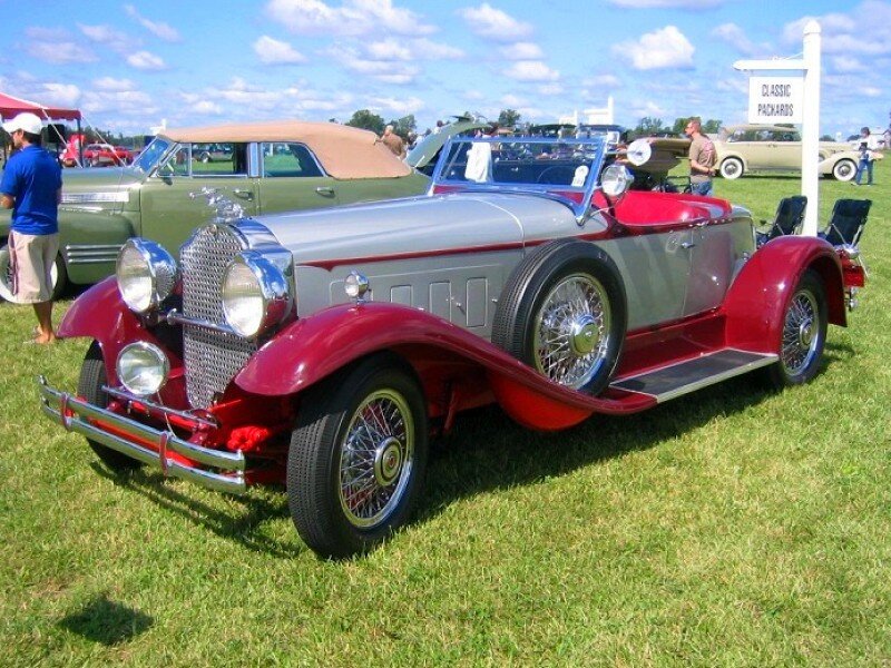 Classic red and silver car