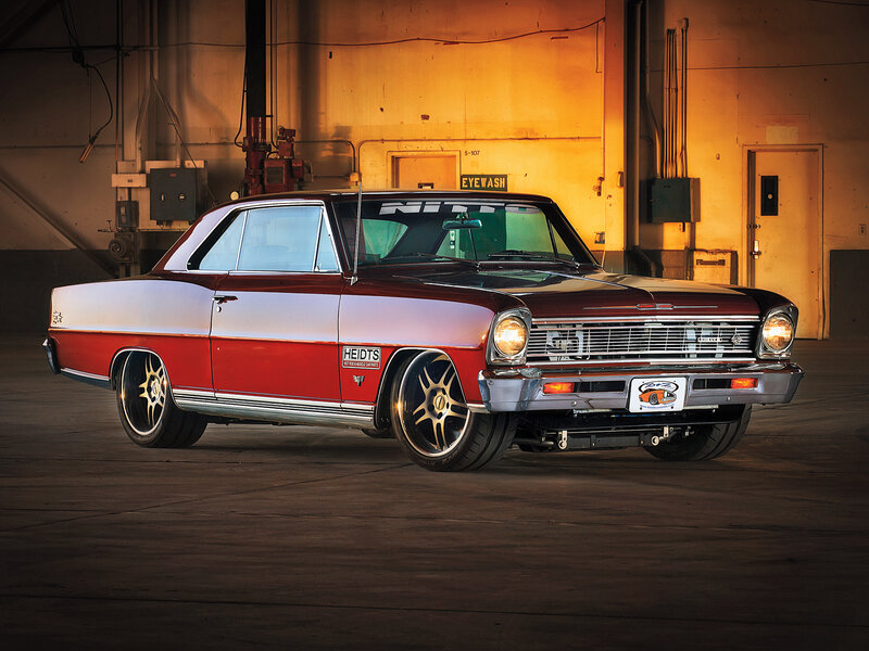 Classic Red and Silver Car — Dramatic