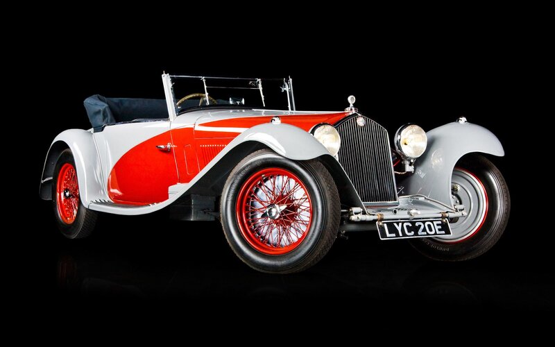 Classic red and silver car