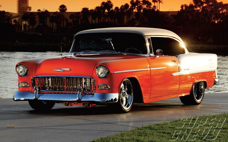 Classic red and white Chevrolet