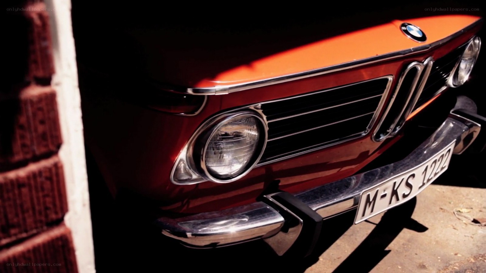 classic red bmw car