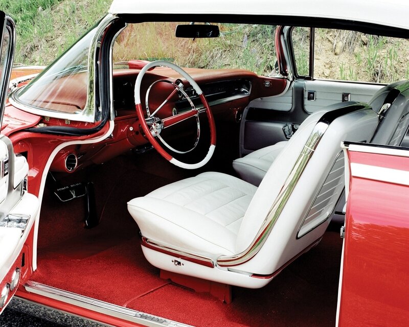 Classic red car interior