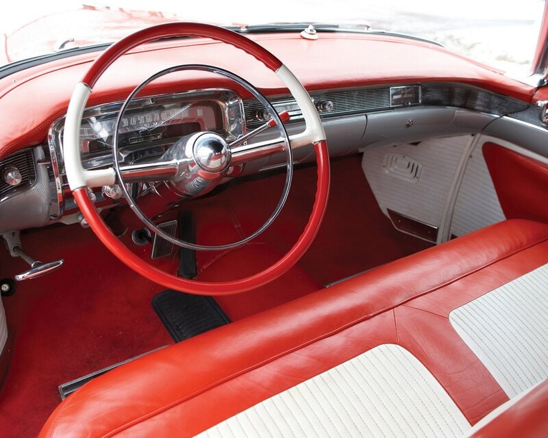 Classic red car interior
