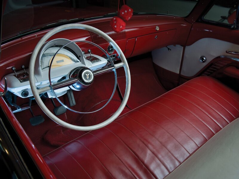 Classic red car interior
