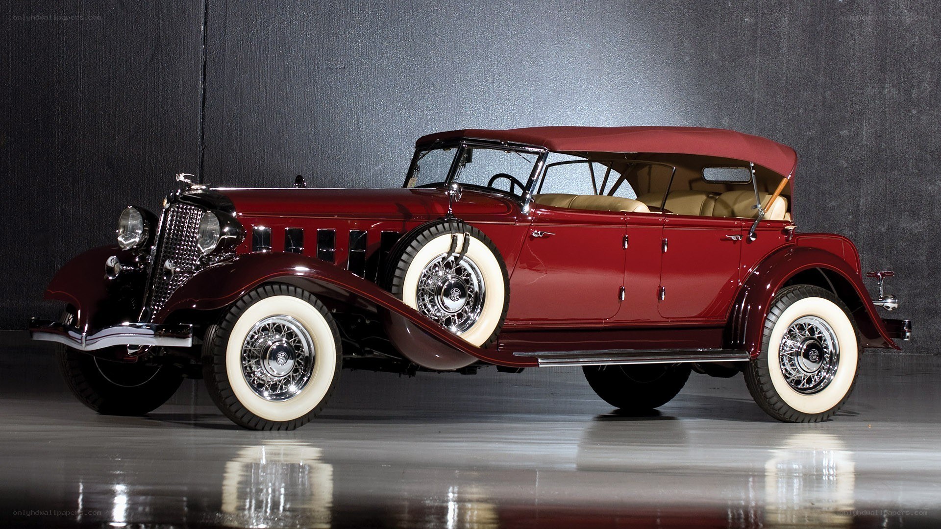 Classic red convertible car
