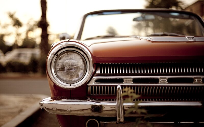 Classic red convertible car