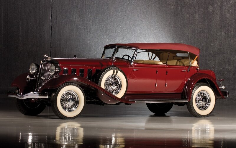 Classic red convertible car
