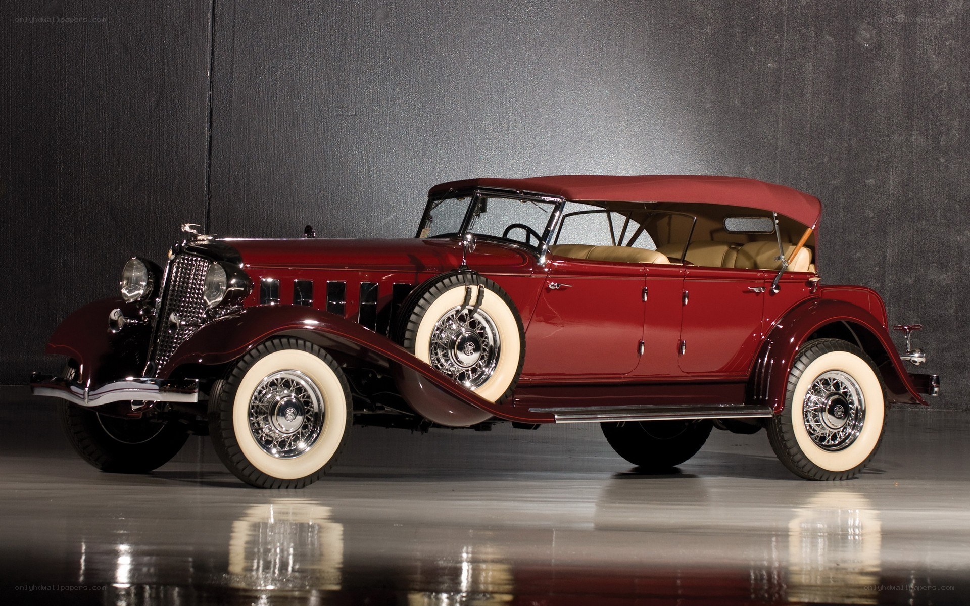 Classic red convertible car