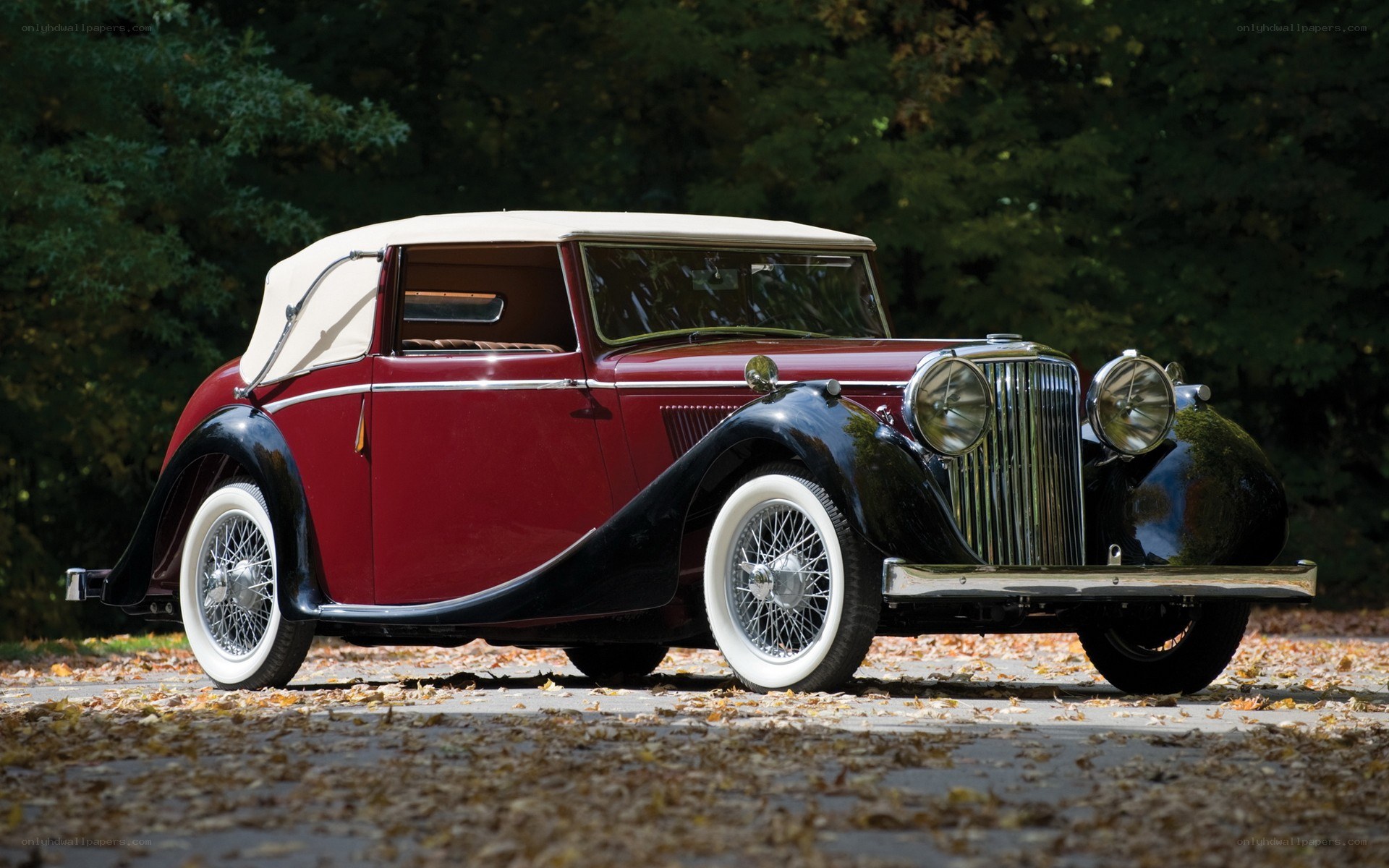 Classic red convertible car
