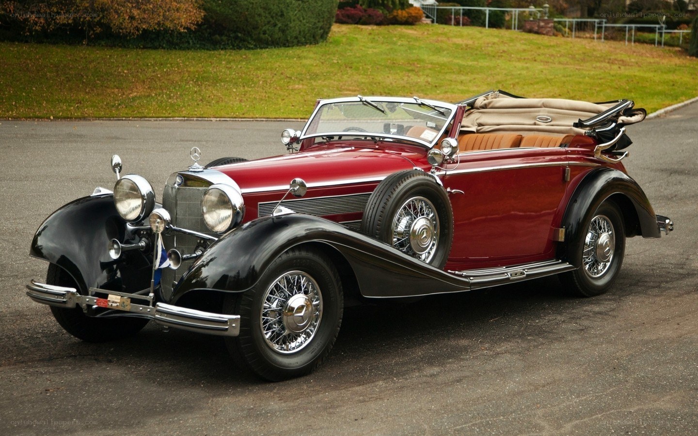 Classic red convertible car