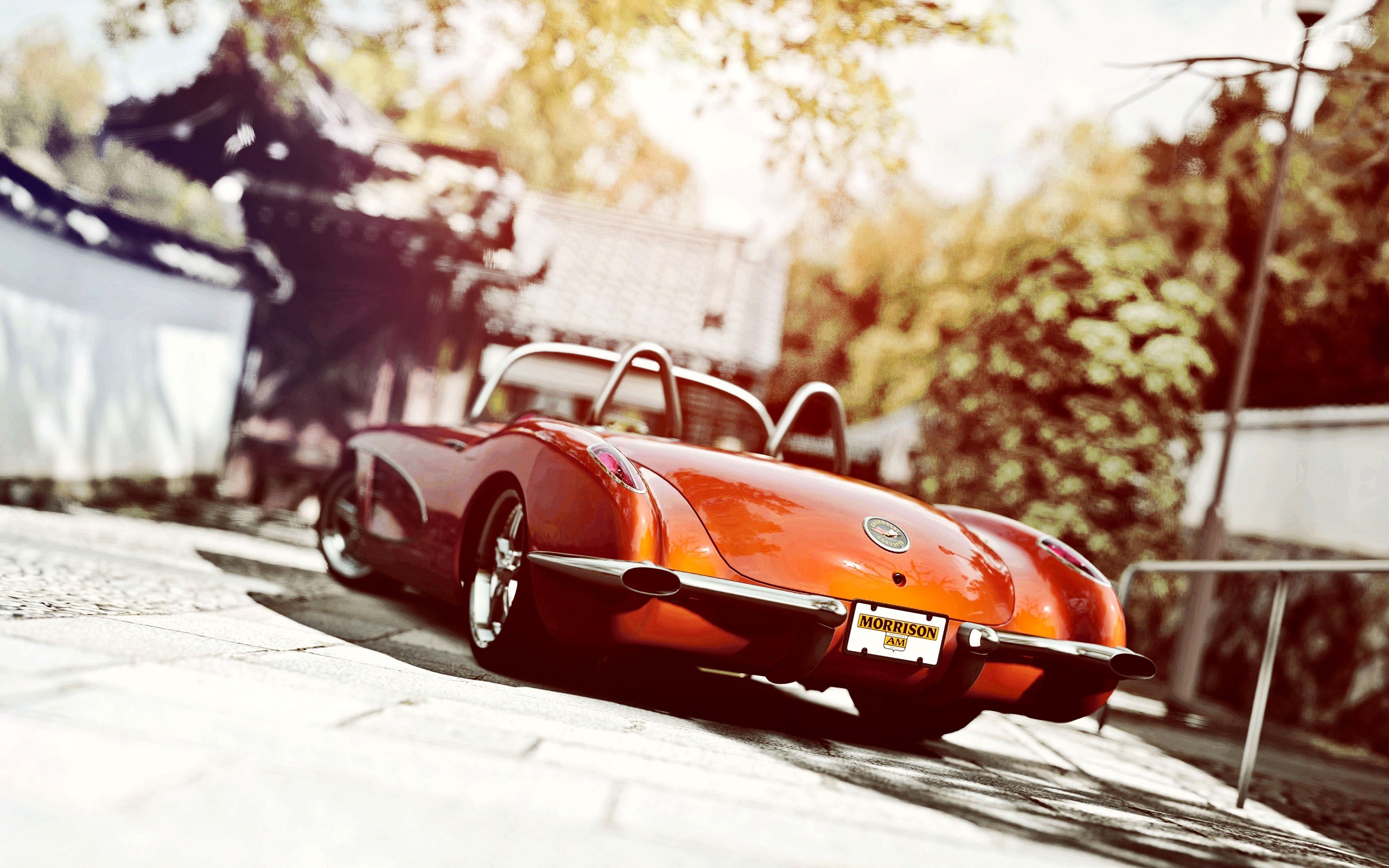 Classic red convertible car