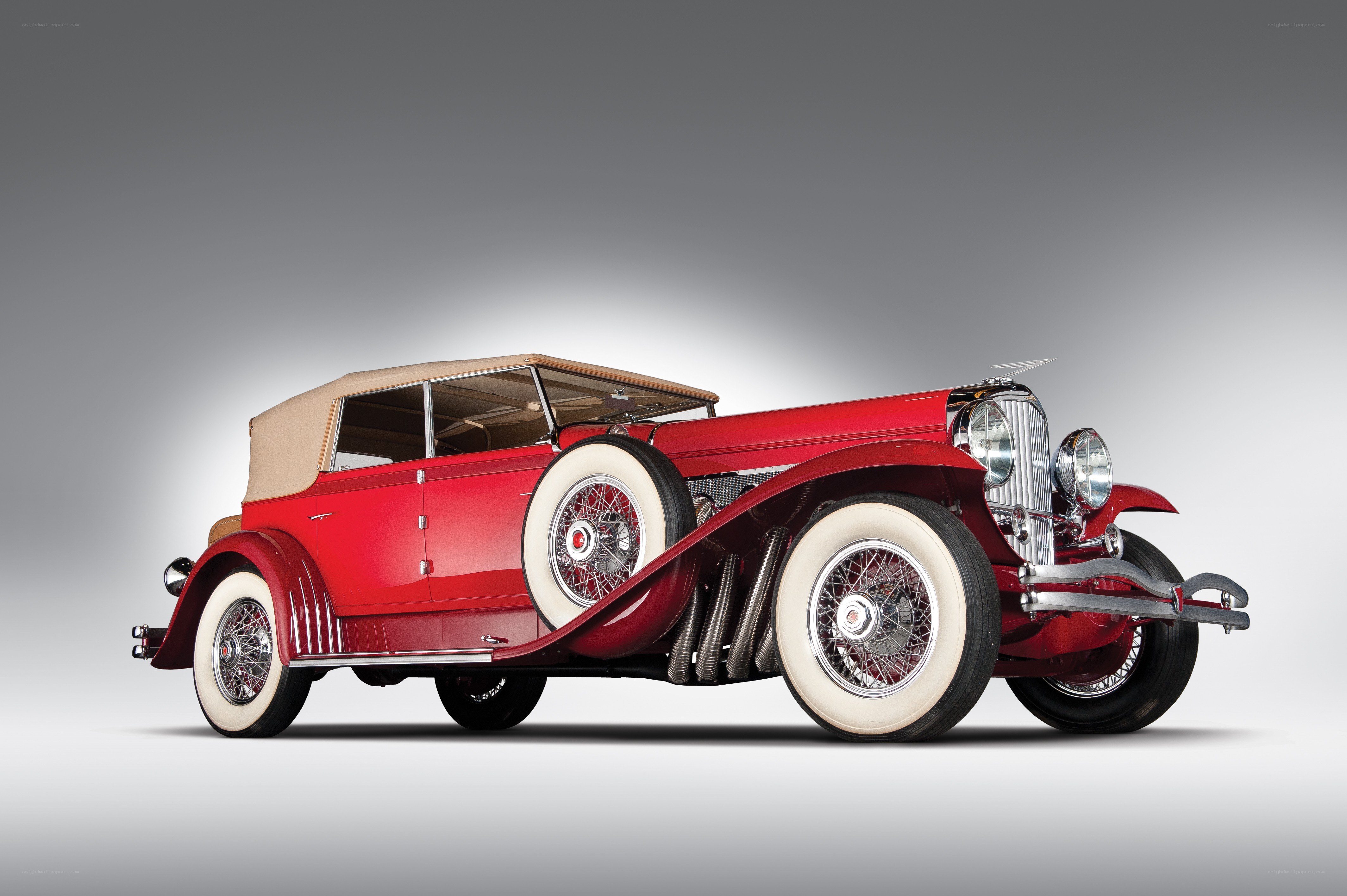 Classic red convertible car