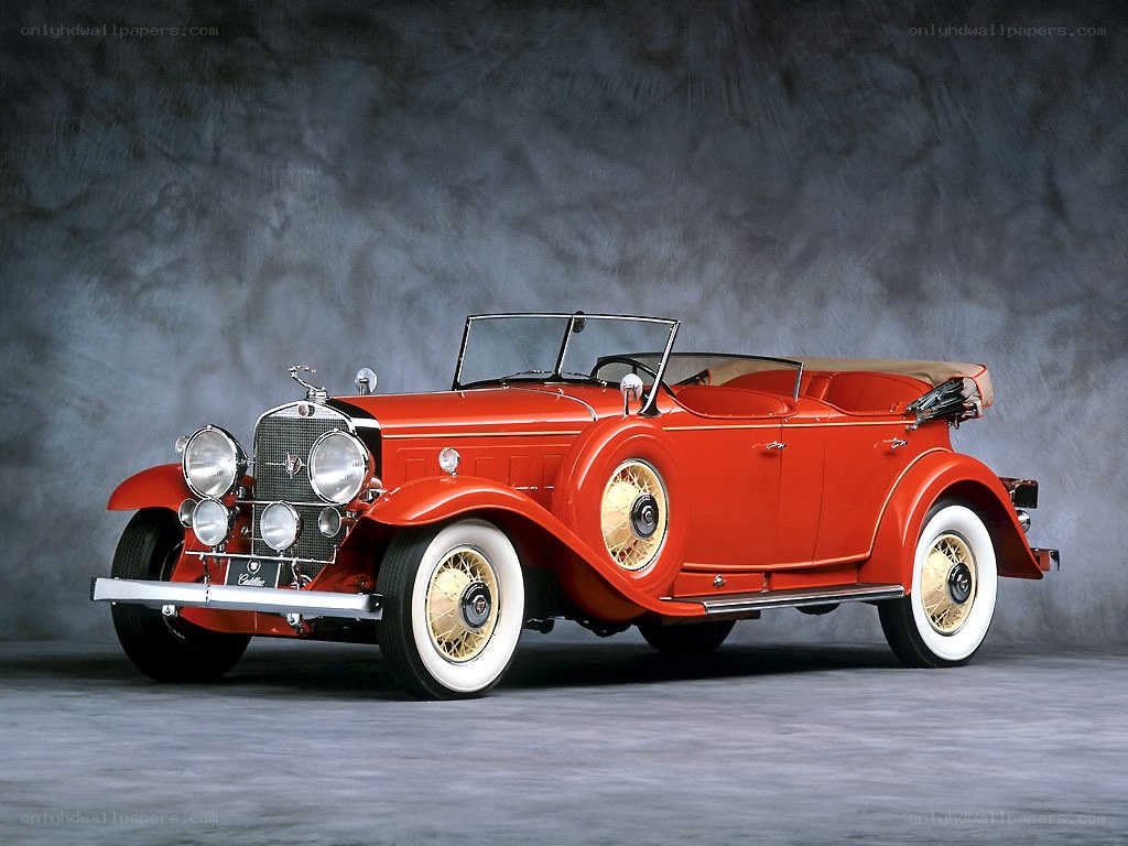 Classic red convertible car