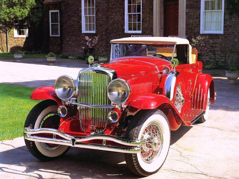 Classic red convertible car