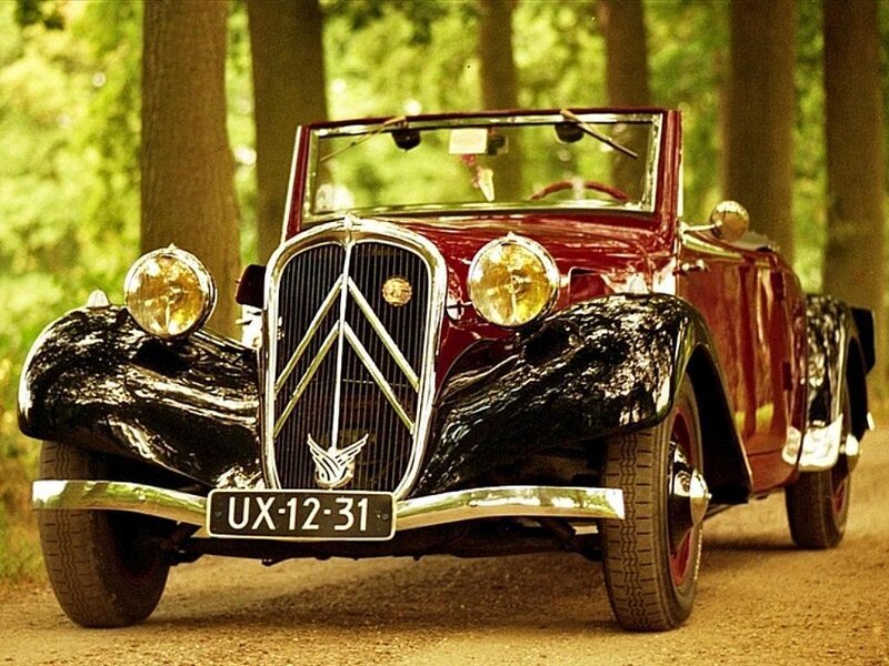 Classic red convertible car