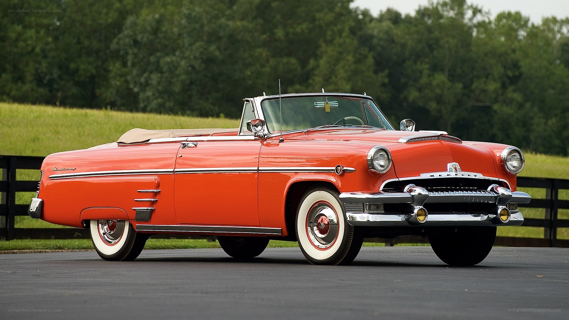 Classic red convertible car