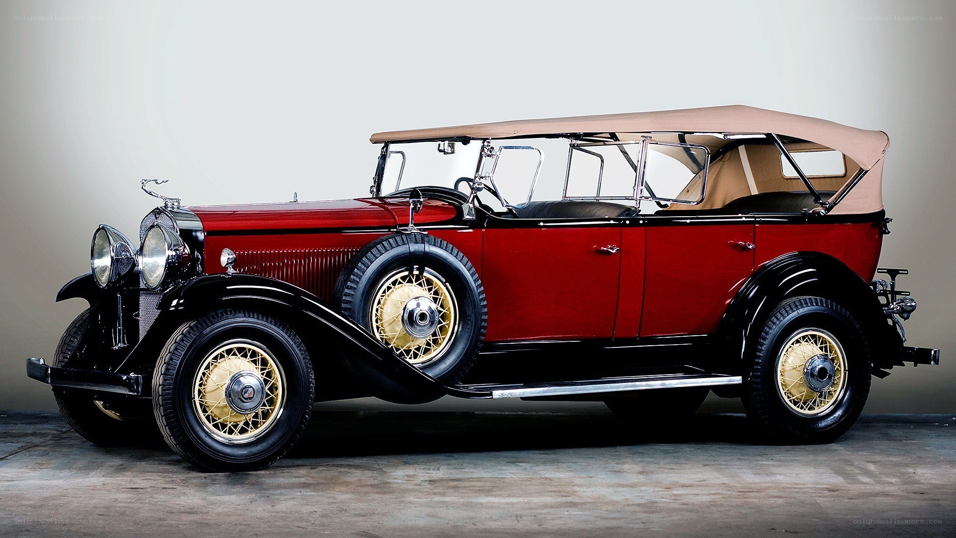 Classic red convertible car