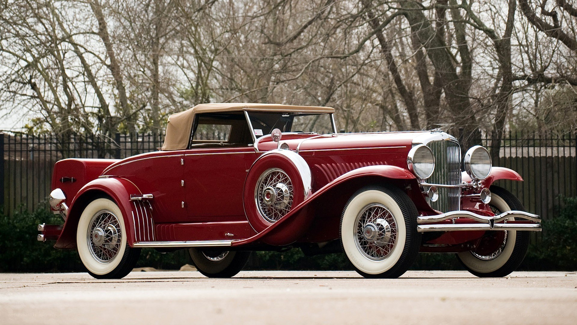 Classic red convertible car