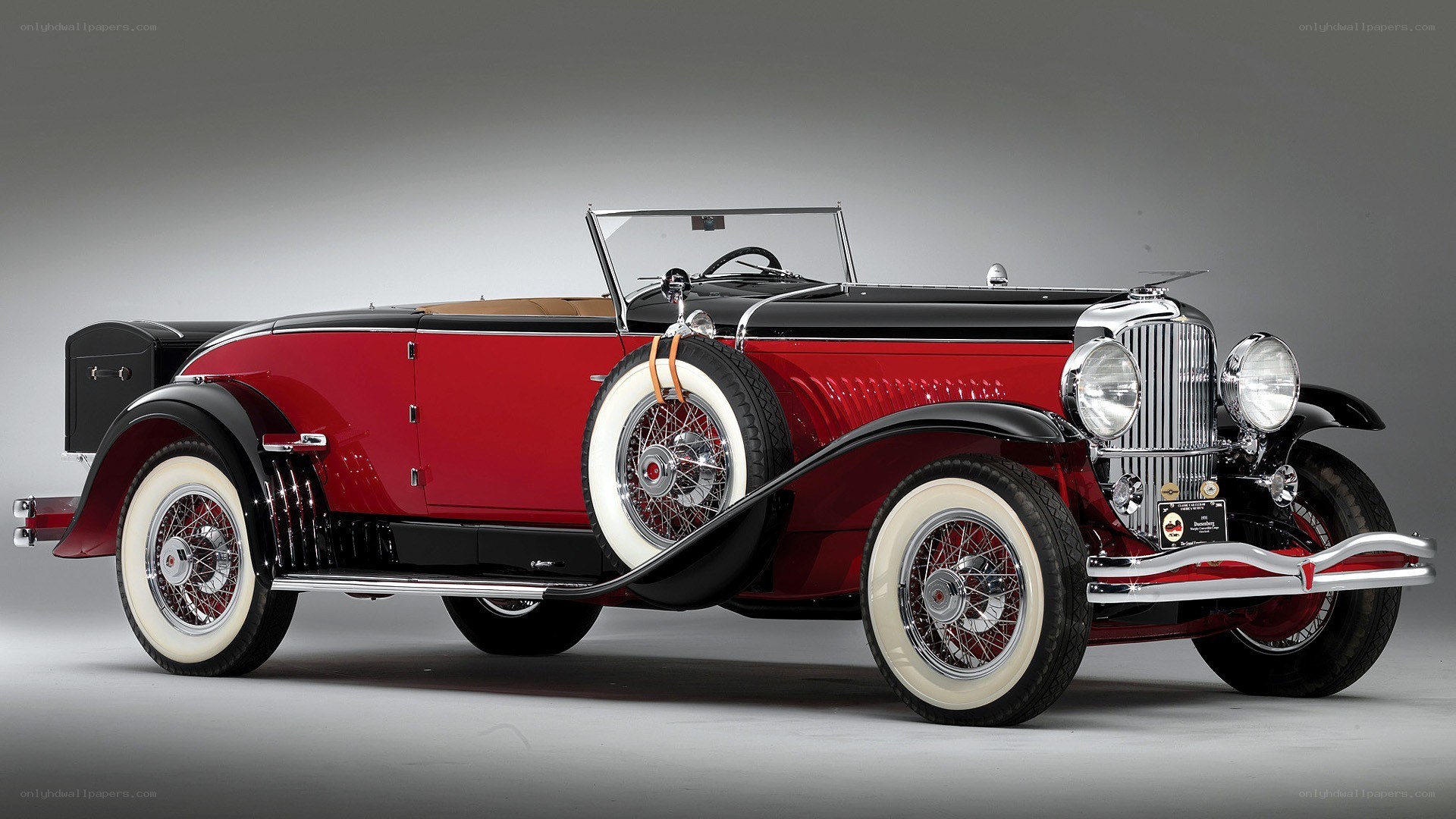 Classic red convertible car