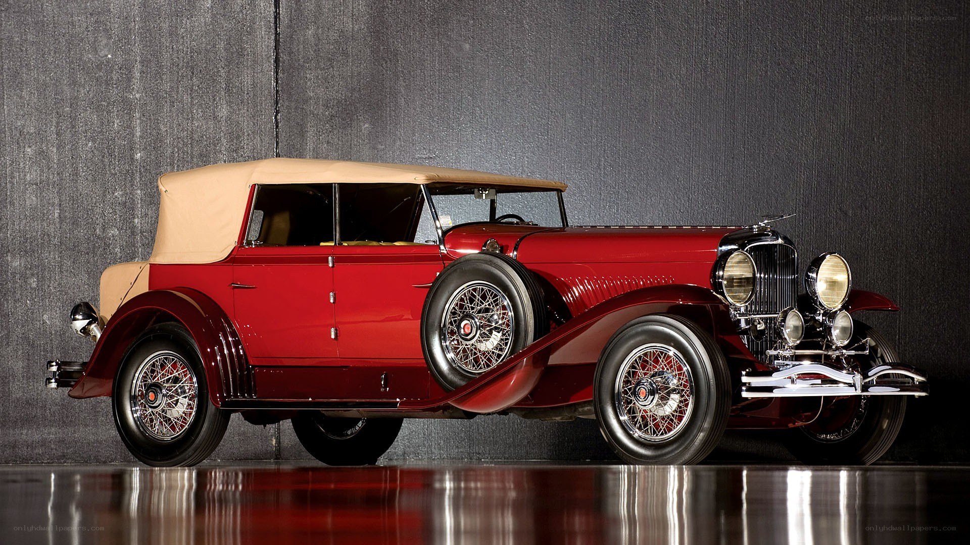 Classic red convertible car