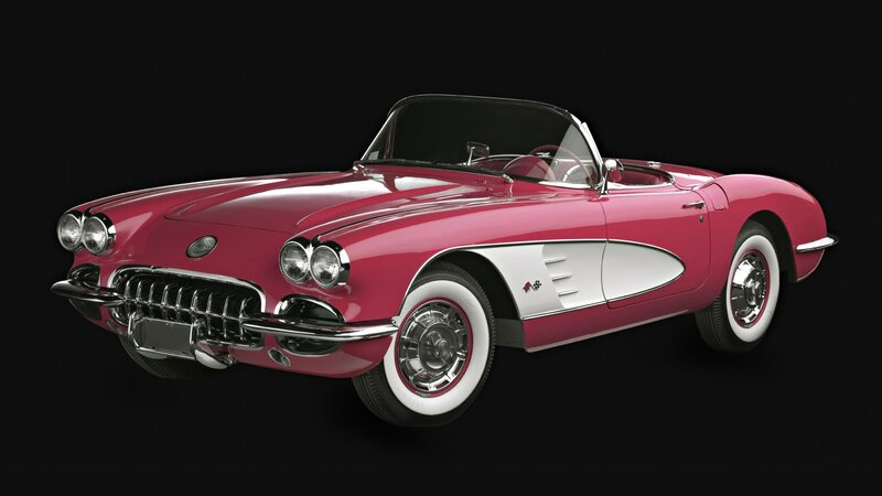 Classic red Corvette convertible