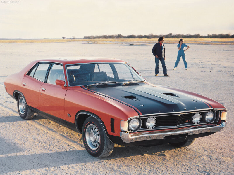 Classic red Ford Falcon GT