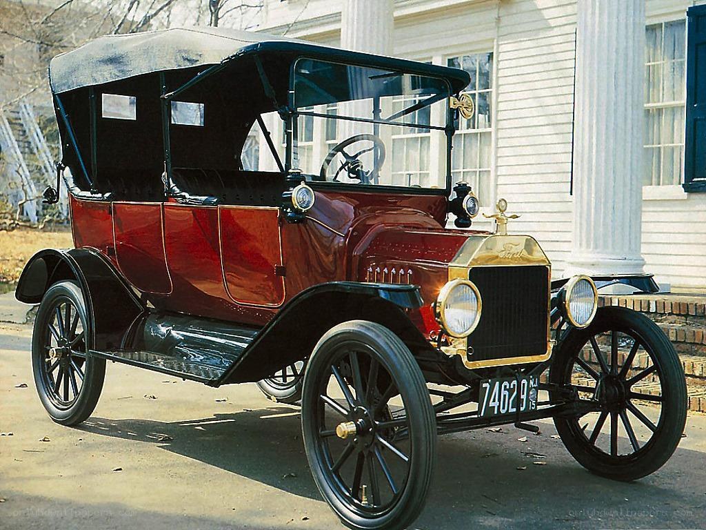 Classic red Ford Model T car