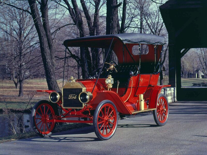 Classic red Ford Model T