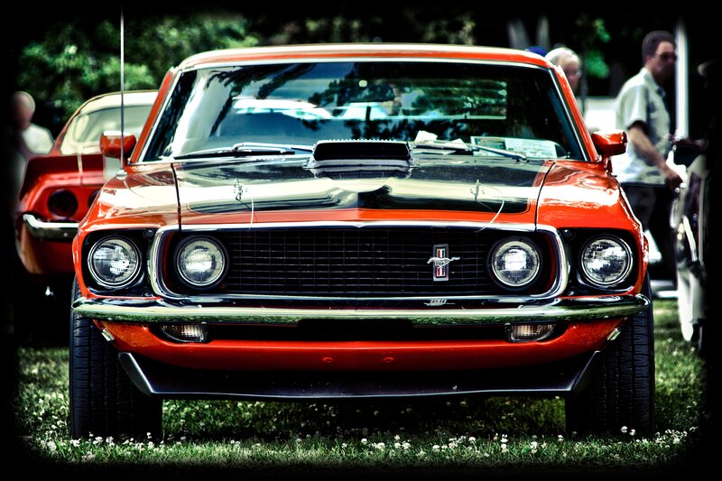 Classic red Ford Mustang